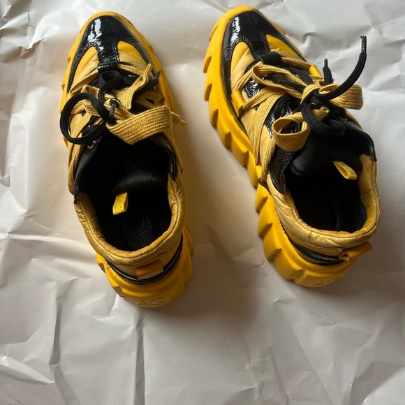 AGL Yellow and Black Women's Sneakers - Picture 2 of 7
